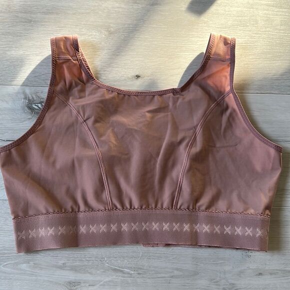 Joshine Post-Surgical Sports Support Bra Frt Closure w/Adjustb Straps XL Rosy Br - Picture 8 of 8